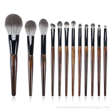 Oem new arrival private label 12Pcs wooden makeup brush set high quality brushes for make up